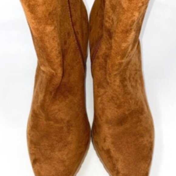 Maurices Alexa Mini Lug Bootie Block Heel Women's Boots Tan 9 - Picture 5 of 6